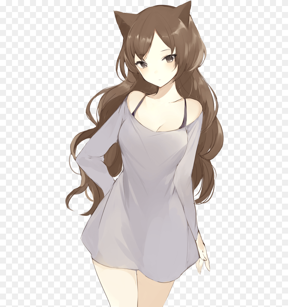 Crying Anime Girl Brown Haired Neko Girl, Publication, Book, Comics, Adult Free Transparent Png