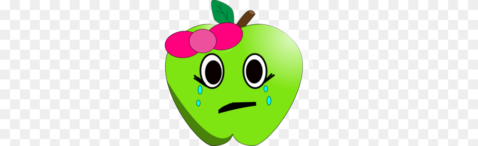 Crying Apple Clip Art, Food, Fruit, Plant, Produce Png Image