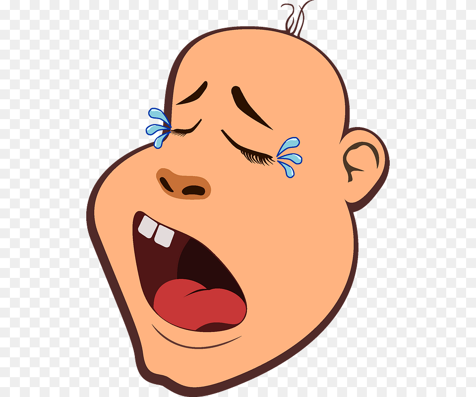 Crying Baby Head Clipart, Face, Person, Body Part, Mouth Free Transparent Png