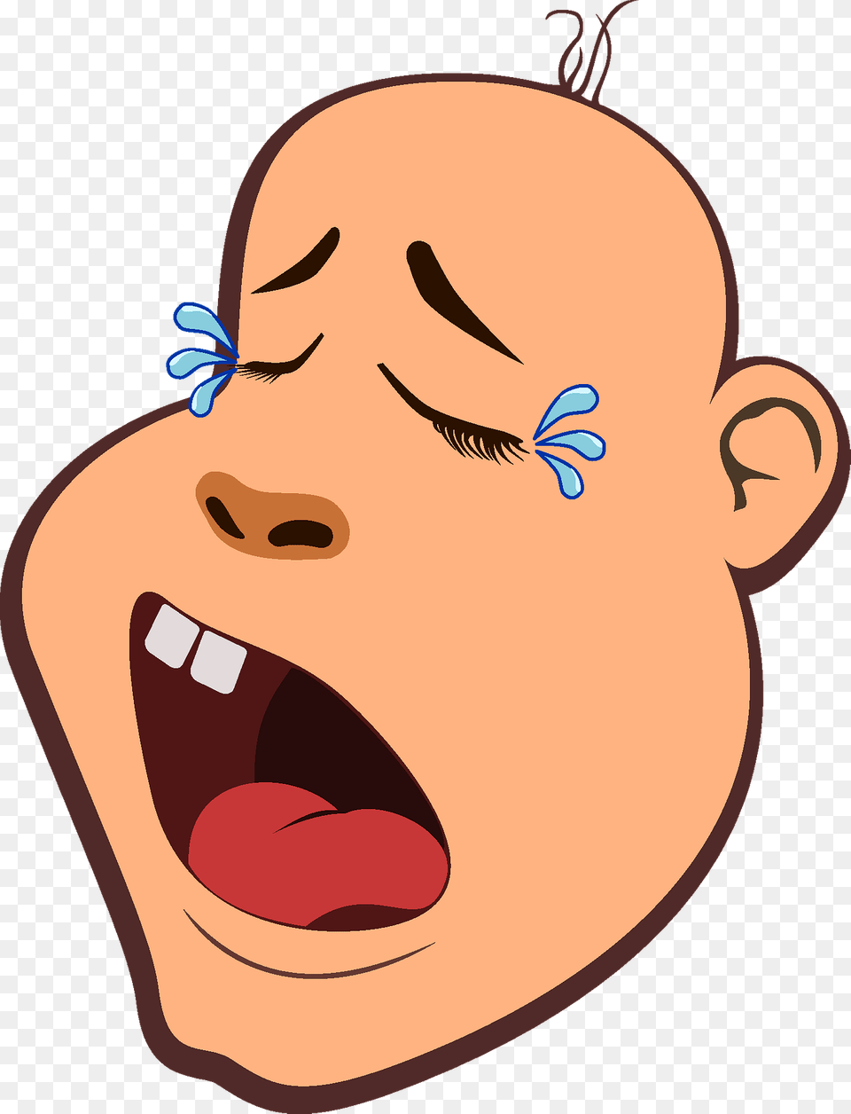 Crying Baby Head Clipart, Face, Person, Body Part, Mouth Png