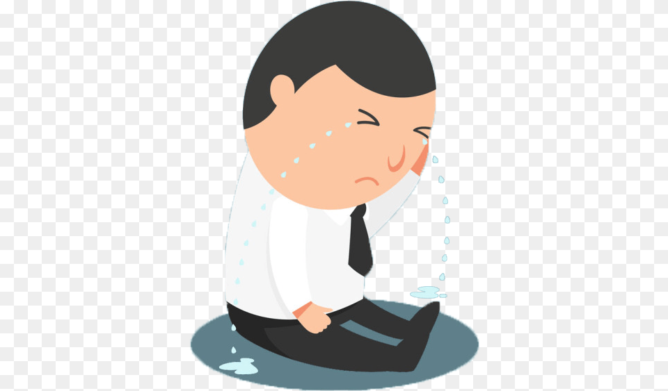 Crying Cartoon Sadness Man Crying, Person, Washing, Accessories, Formal Wear Png