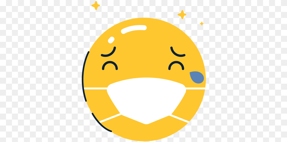 Crying Emoji With Face Mask Flat Transparent U0026 Svg Happy, Lighting, Disk Free Png