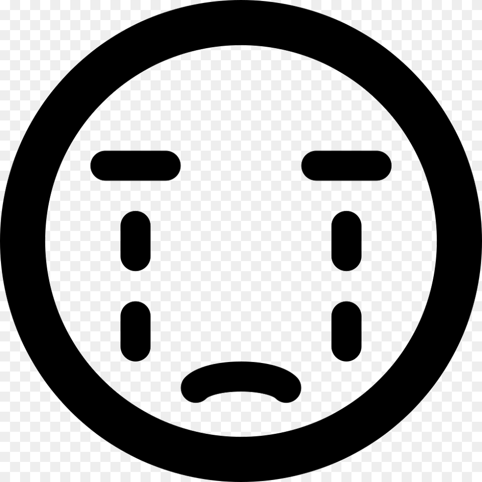 Crying Emoticon Smiley Face Icon Free Download, Stencil, Symbol Png