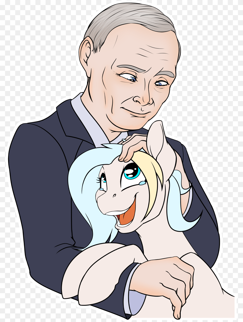 Crying Excited Happy Head Scratch Human Looking Putin I Poni, Publication, Book, Comics, Adult Free Png