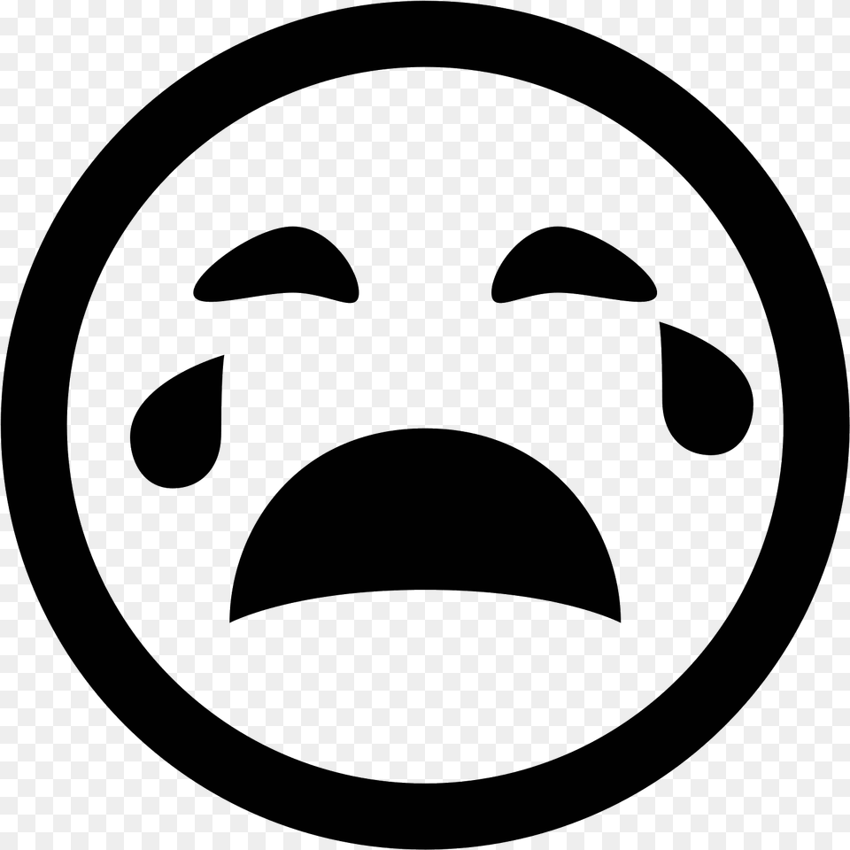 Crying Face Icon, Gray Free Png