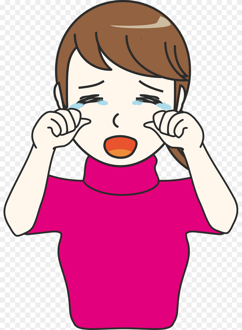 Crying Female Clipart, Clothing, T-shirt, Baby, Person Png Image