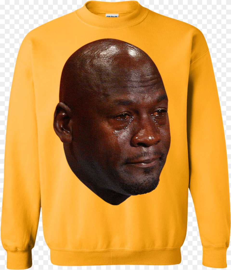 Crying Jordan Sweatshirt Backwoods Black Lives Matter, Adult, Sweater, Person, Man Png