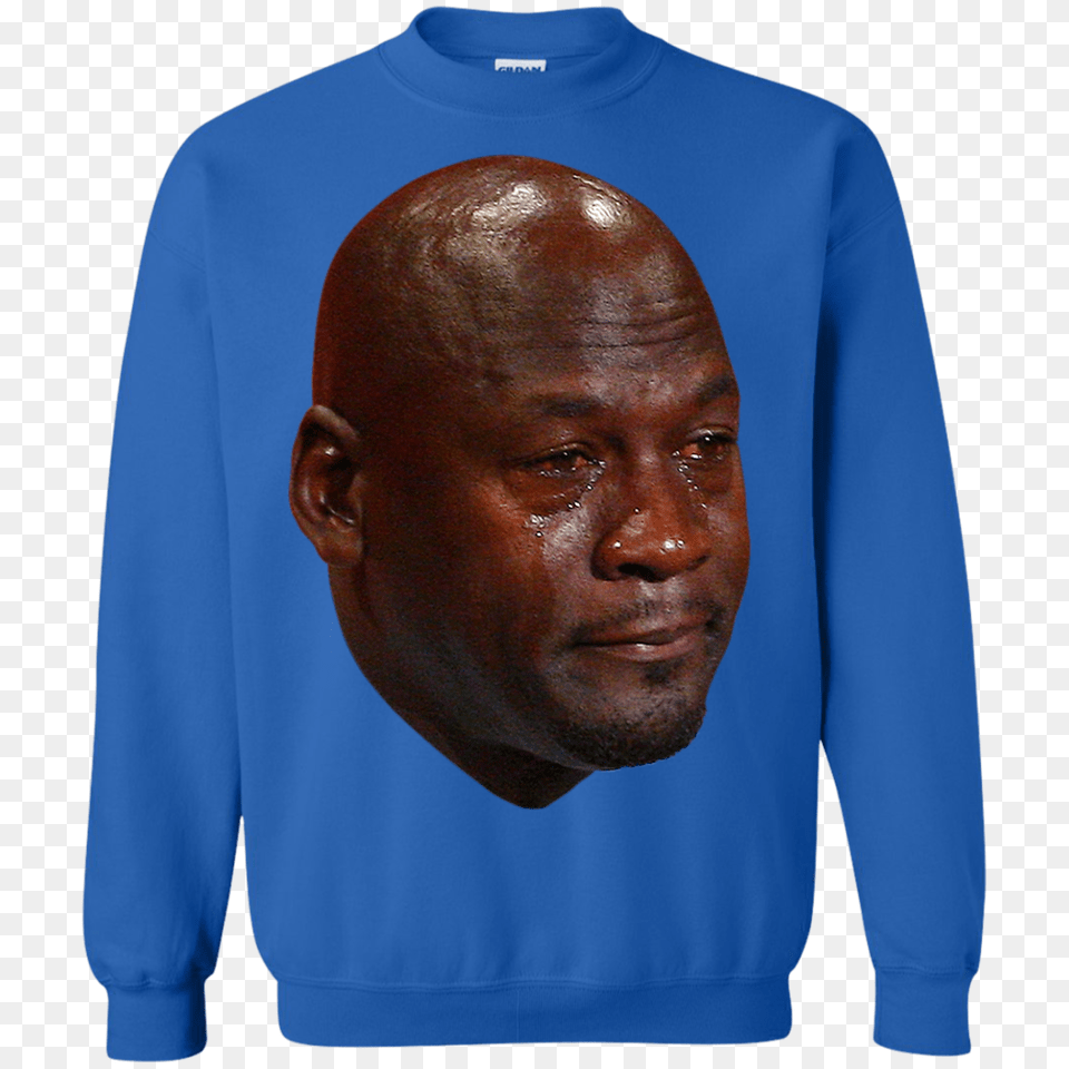 Crying Jordan Sweatshirt Onyx Hearts, Adult, Sweater, Sleeve, Person Free Transparent Png