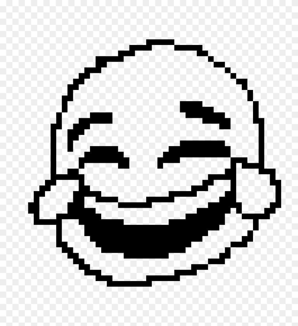 Crying Laughing Emoji Pixel Art Maker, Gray Png Image