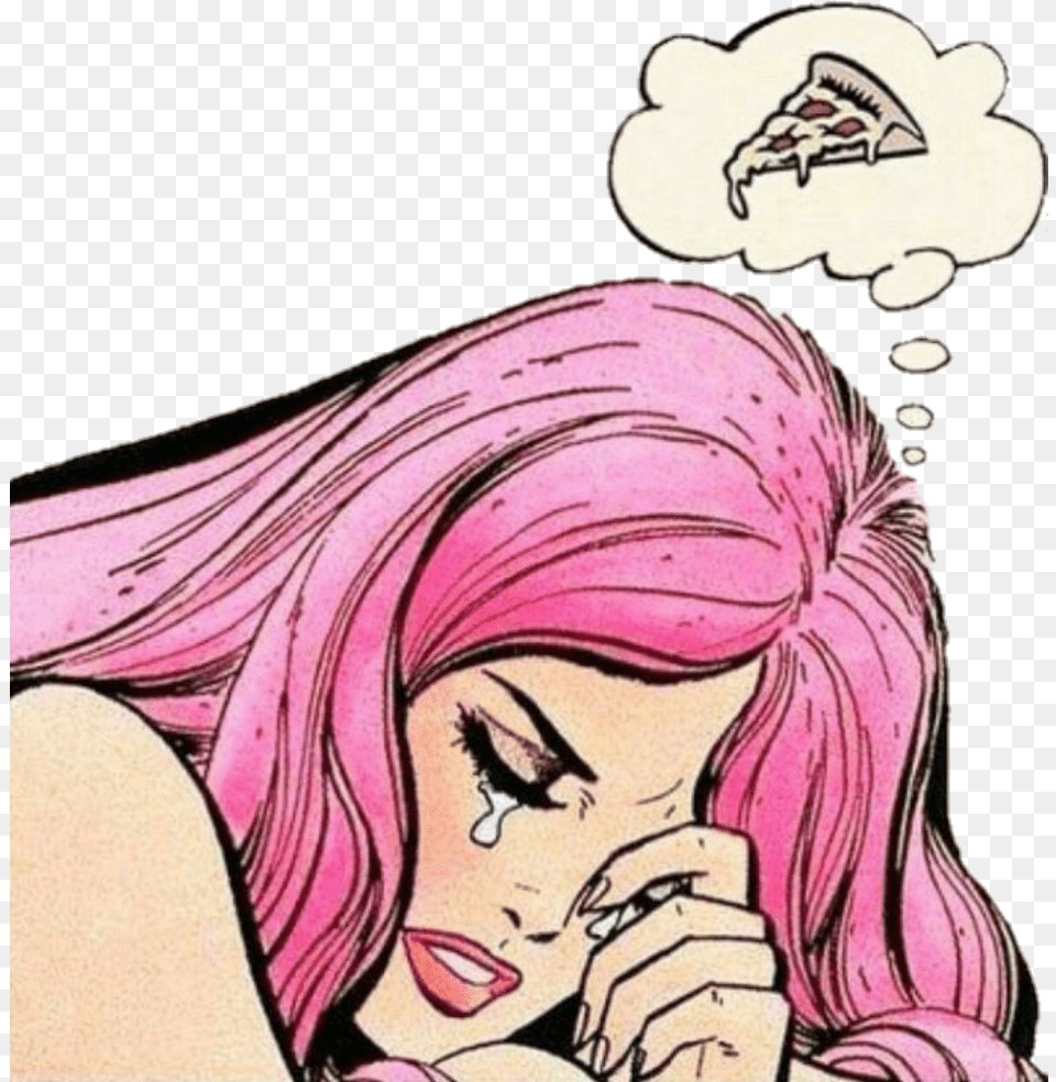 Crying Pop Art Girl, Book, Comics, Publication, Adult Png