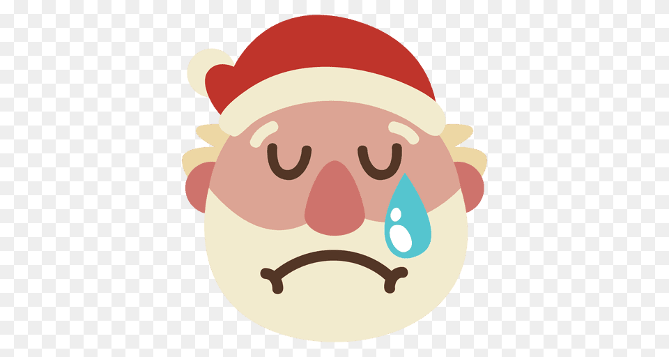 Crying Santa Claus Face Emoticon, Animal, Water, Swimming, Sport Free Png Download