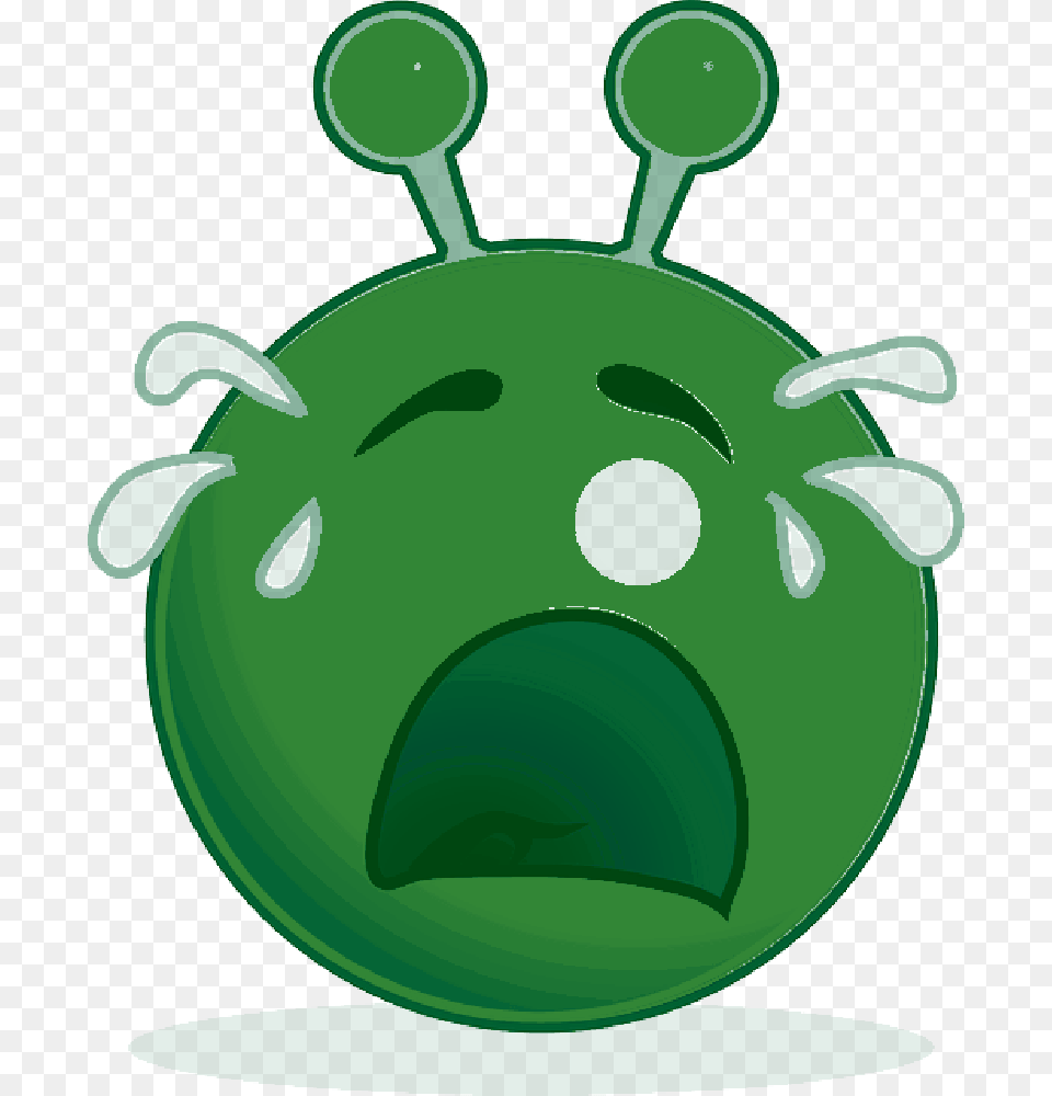Crying Smiley Face Clip Art Alien Smiley, Green, Cutlery Free Png