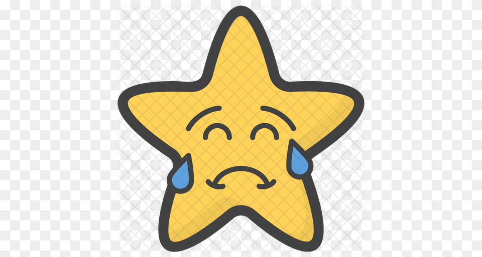 Crying Star Emoji Icon Of Colored Crying Star, Star Symbol, Symbol Free Transparent Png