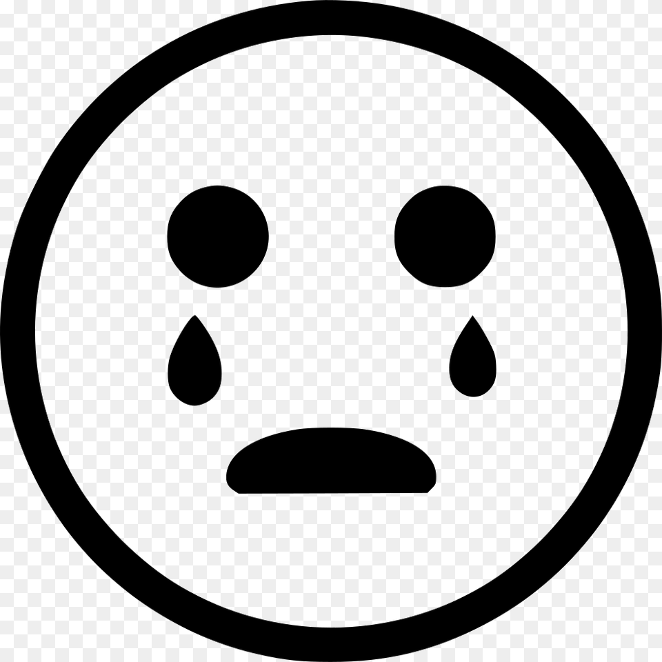 Crying Trouble Stress Smile Smiley Icon, Stencil Png