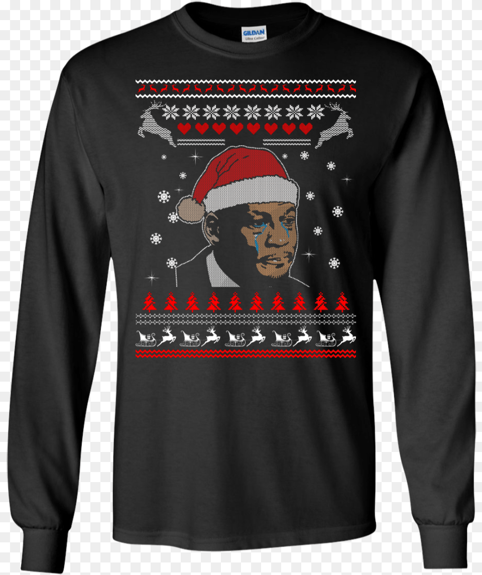 Crying Yordan Christmas Sweater Long Maxwell Said And There Was Light T Shirt, T-shirt, Clothing, Sleeve, Long Sleeve Free Transparent Png