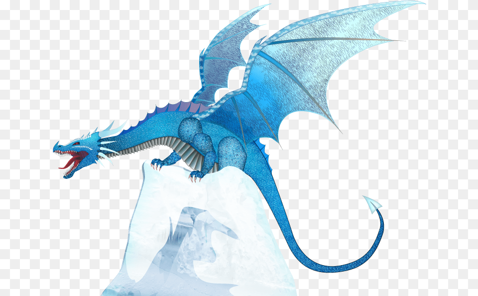 Cryodragon Ice Dragon On Iceberg Ice Dragon Fire Clipart, Animal, Dinosaur, Reptile Free Png