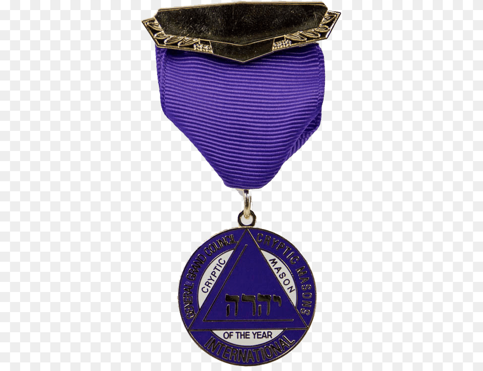 Cryptic Mason Of The Year Medal, Badge, Logo, Symbol, Gold Png