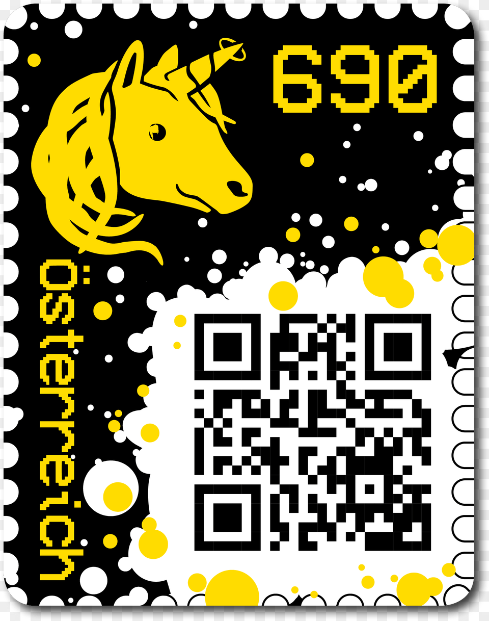 Crypto Stamp Schwarz, Qr Code, Art, Animal, Cattle Free Transparent Png