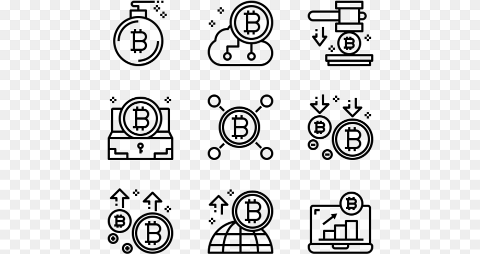 Cryptocurrency Design Vector Icon, Gray Png