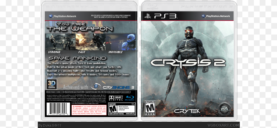 Crysis 2 Box Art Cover Crysis 2 Ps3 Covers, Adult, Male, Man, Person Free Transparent Png