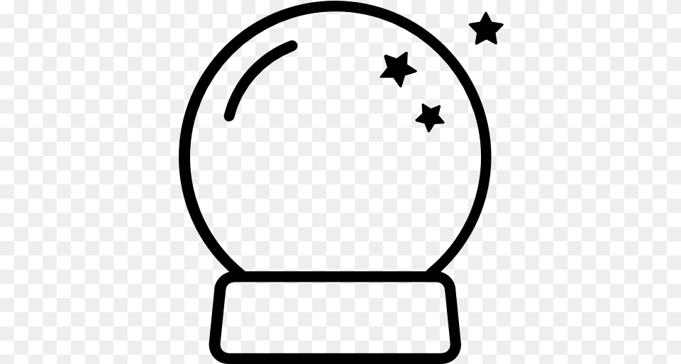 Crystal Ball Icon, Gray Free Png