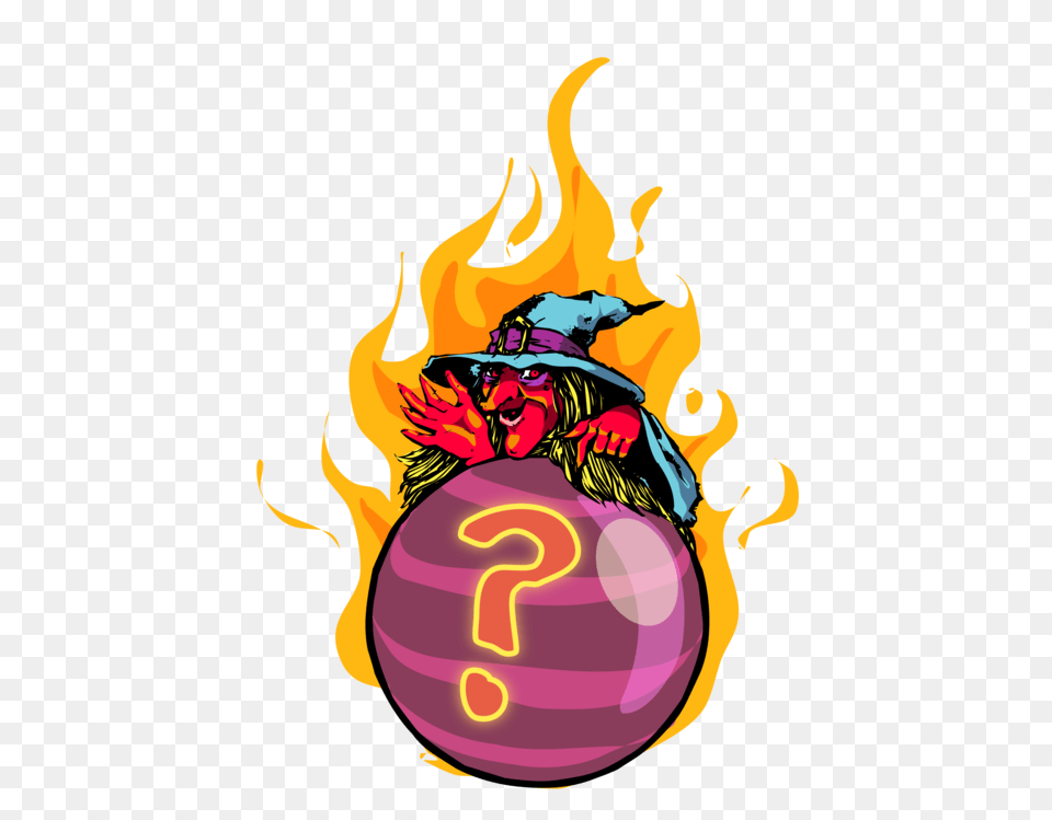 Crystal Ball Witch Magic Ball, Fire, Flame, Baby, Person Png Image