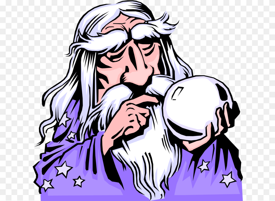 Crystal Ball Wizard Gif Clipart Cartoon Wizard Crystal Ball, Publication, Book, Comics, Adult Free Png