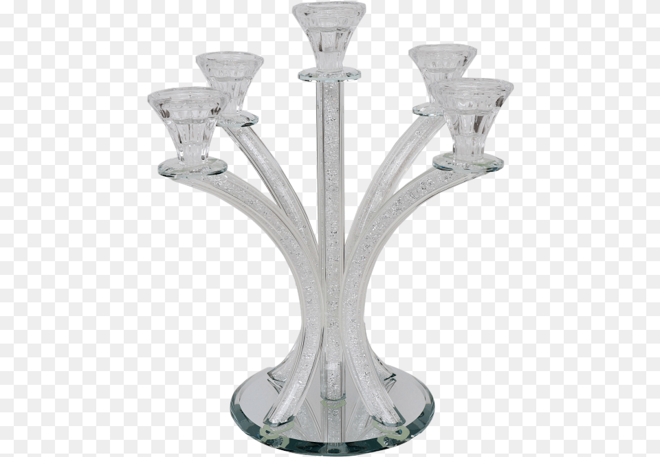 Crystal Candelabra With Broken Glass 5 Branch Centrepiece, Candle, Candlestick, Chandelier, Lamp Free Transparent Png