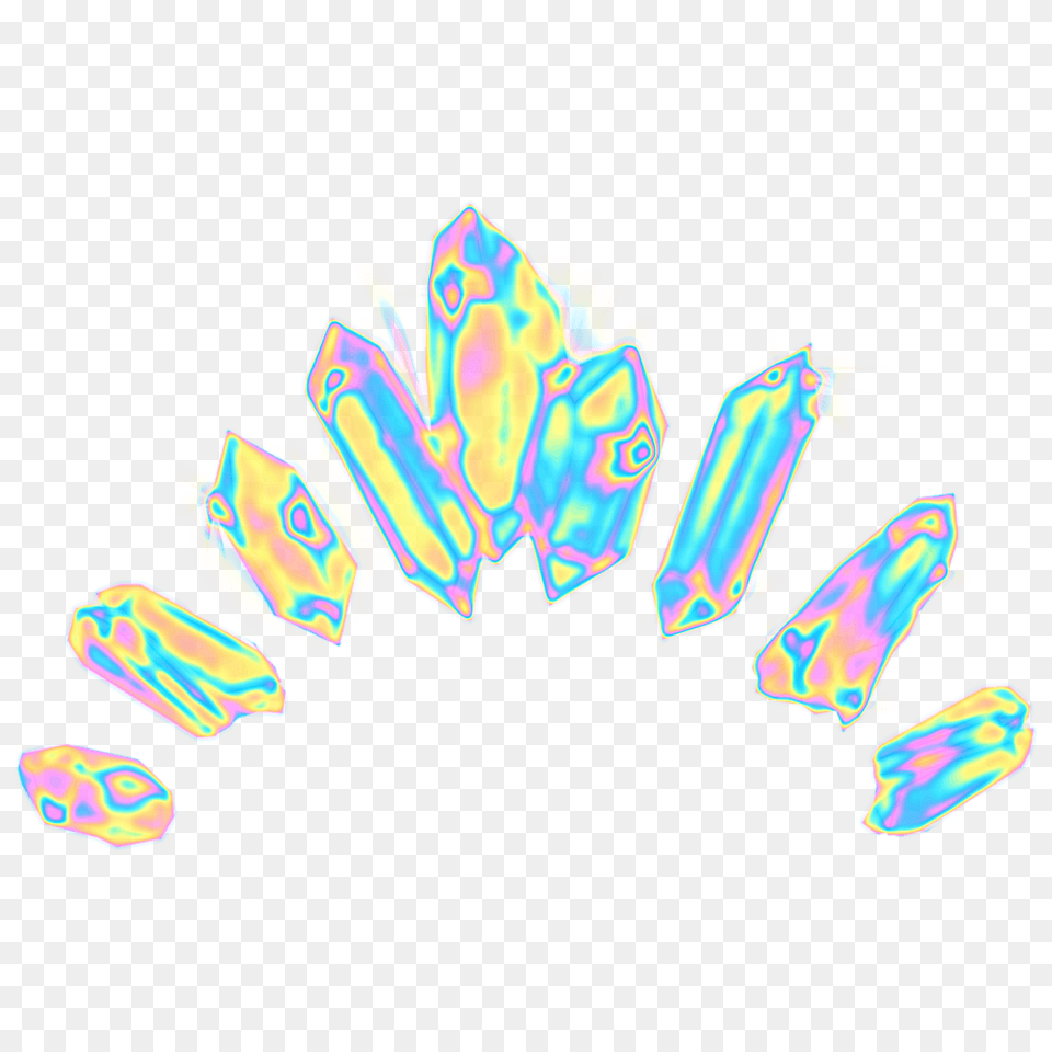 Crystal Crown Holographic Holo Holographic Colorful Rai, Light, Art Free Transparent Png