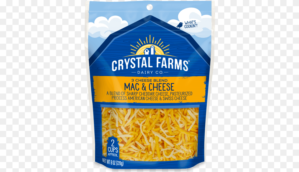 Crystal Farms Shredded Red Fat Cheddar Cheese, Food, Noodle, Produce Free Transparent Png