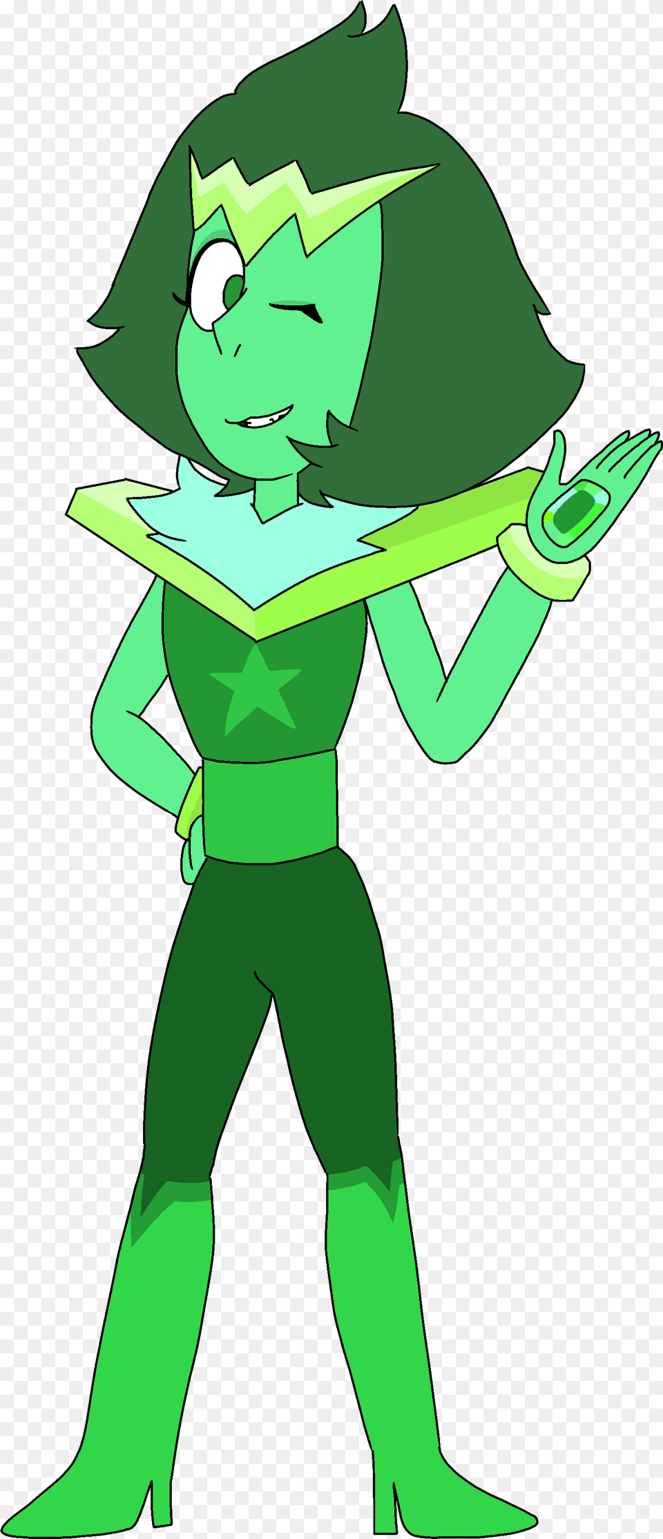 Crystal Gems Emerald Clipart Download Crystal Gems Emerald, Elf, Green, Person, Reading Free Png