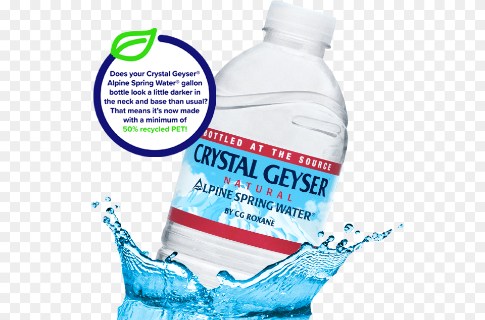 Crystal Geyser Water, Beverage, Bottle, Mineral Water, Water Bottle Png Image
