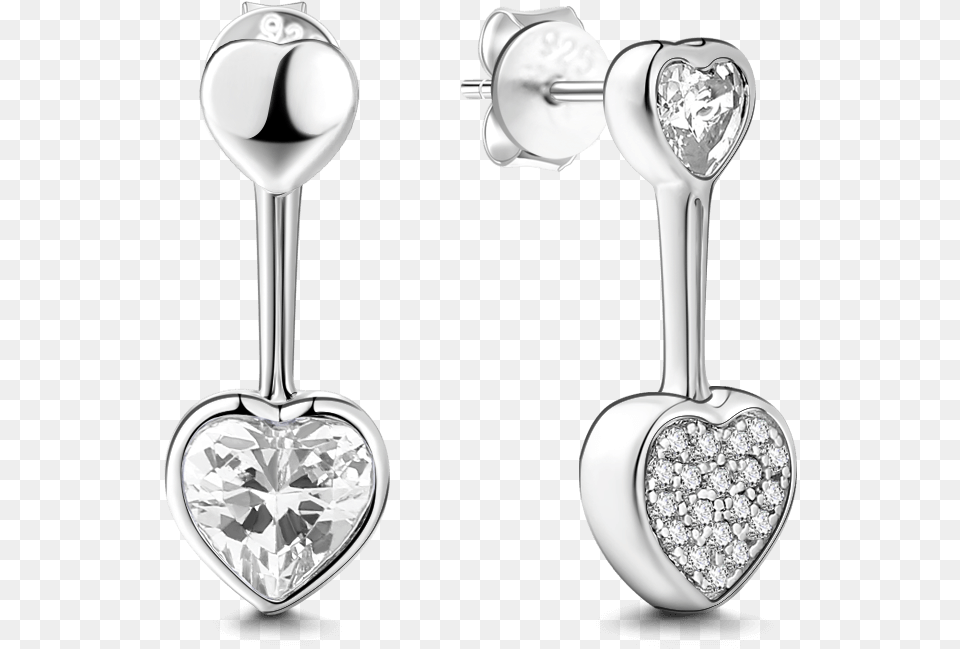 Crystal Heart Earrings Earrings, Accessories, Cutlery, Earring, Jewelry Free Png Download