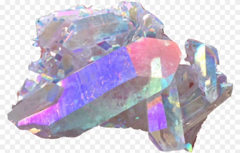 Crystal Holographic Grunge Tumblr Pale Pngedit Metal Coated Crystal, Mineral, Quartz, Accessories, Gemstone Free Png