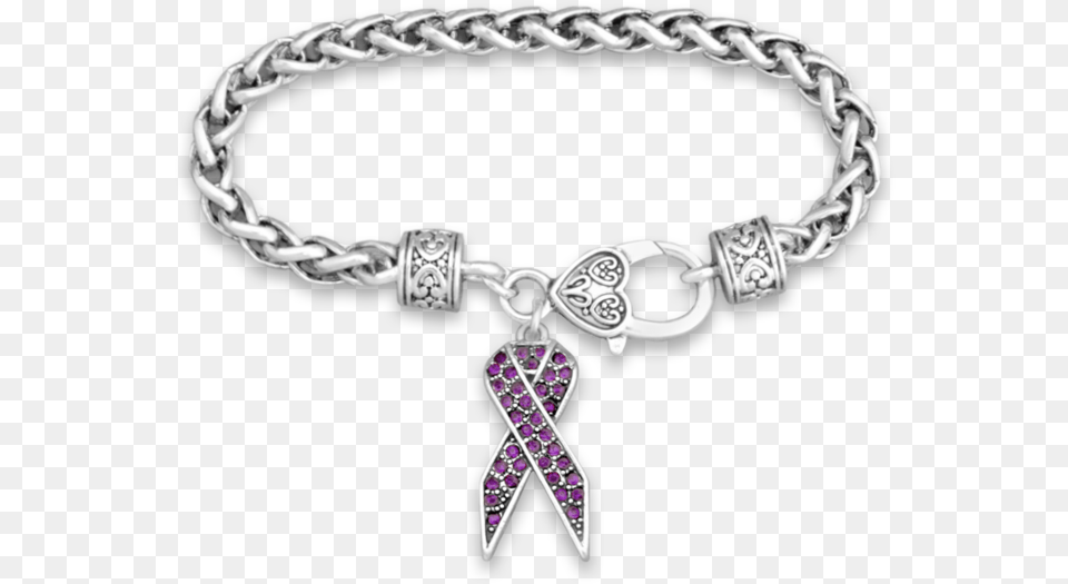 Crystal Purple Ribbon Lupus Awareness Bracelet, Accessories, Jewelry, Necklace, Diamond Free Png