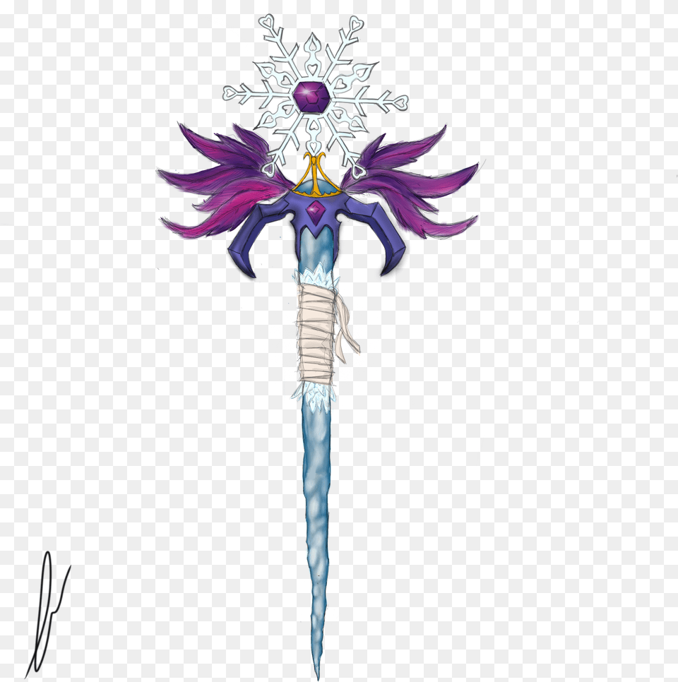 Crystal Staff, Sword, Weapon, Purple, Cross Png Image