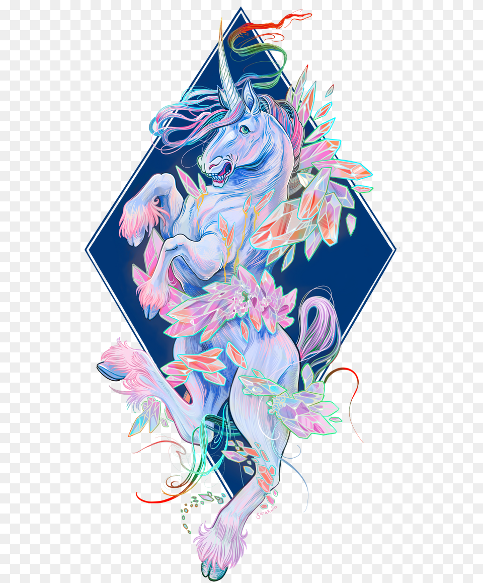 Crystal Unicorn Art, Graphics, Book, Comics, Publication Png Image