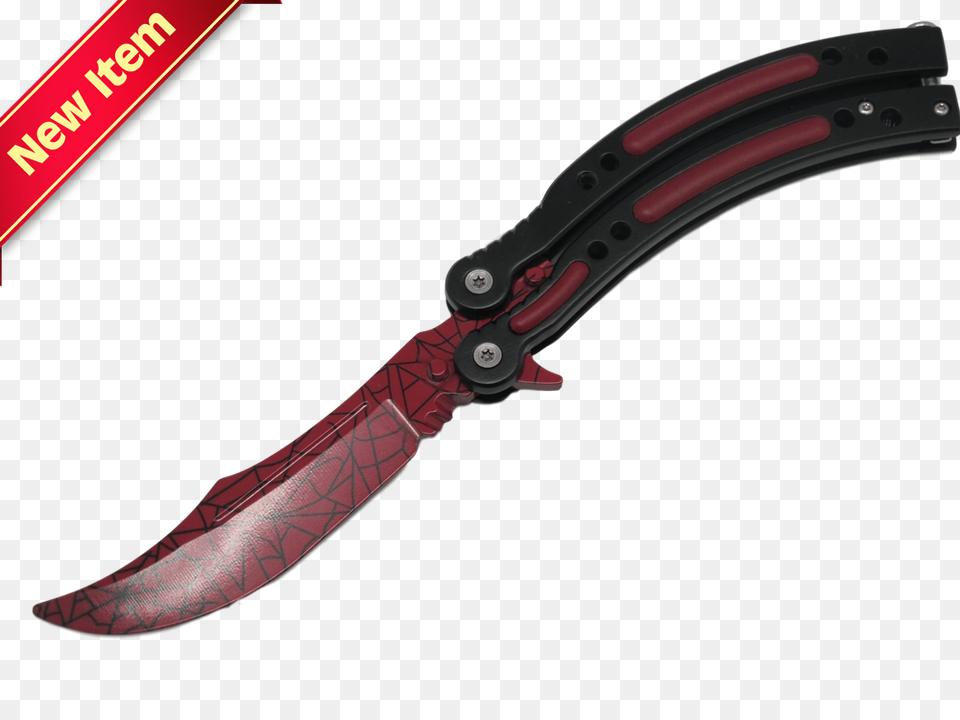 Csgo Inspired Bali Song Black Widow Upswept Butterfly Training, Blade, Dagger, Knife, Weapon Free Png Download