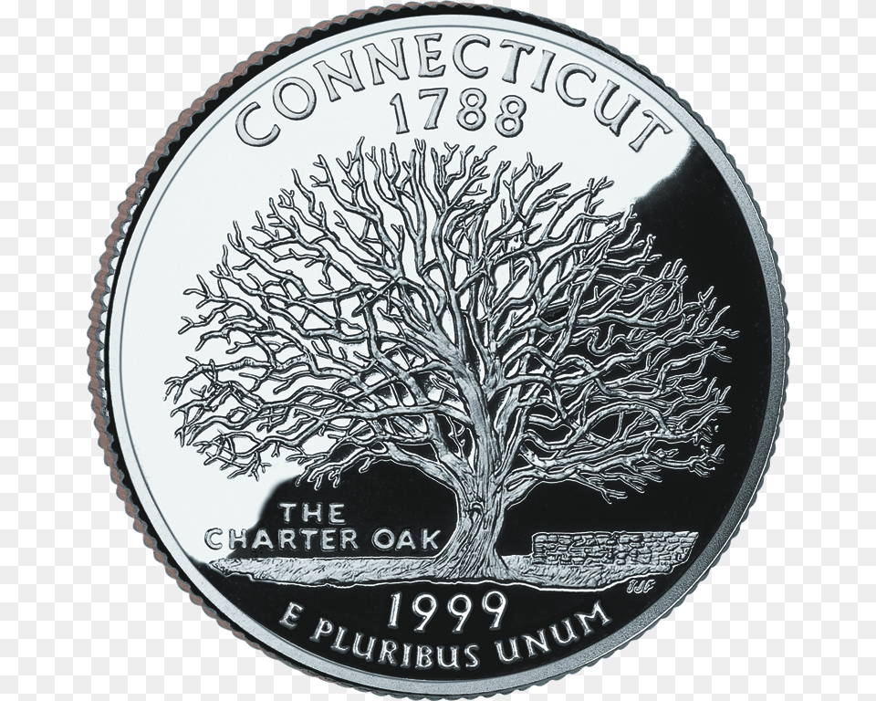 Ct Proof Connecticut State Quarter, Plate, Coin, Money Png