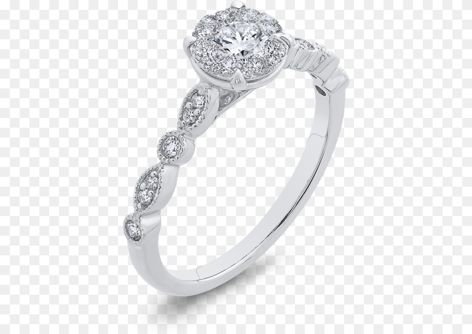 Ct Round Diamond 10k White Gold Fashion Halo Ring Don Basch Jewelers, Accessories, Gemstone, Jewelry, Platinum Free Transparent Png