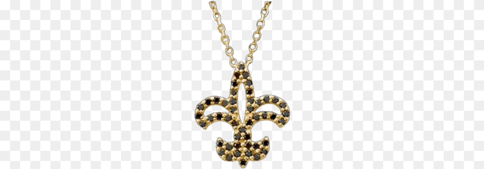 Ct Tw Black Diamond Fleur De Lis Necklace In, Accessories, Pendant, Jewelry, Gemstone Free Png Download