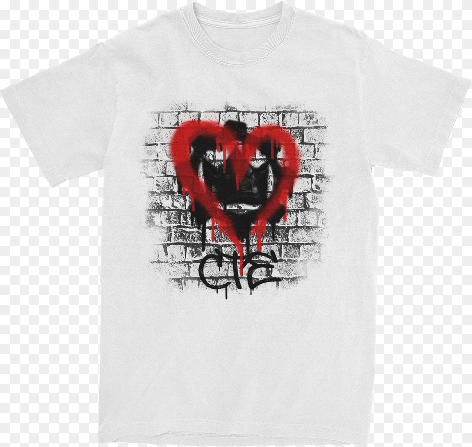 Cte Graffiti Heart Tee Black Widow, Clothing, T-shirt, Symbol, Person Png