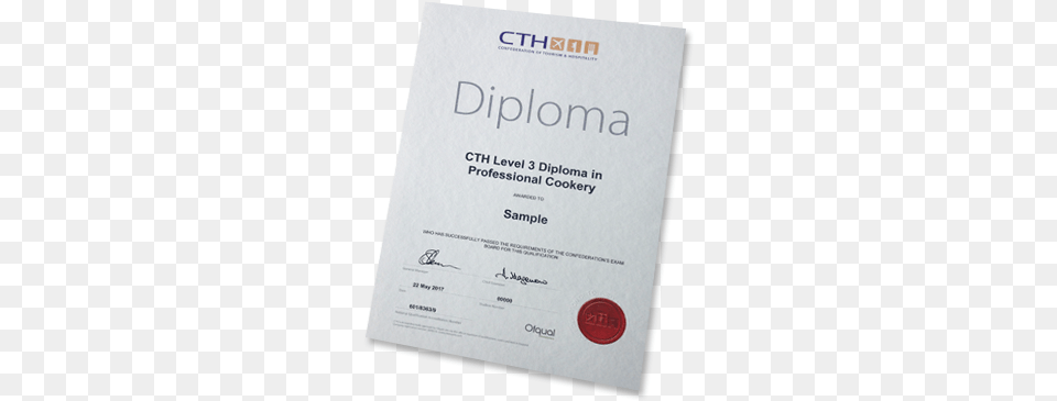Cth Level 3 Diploma In Professional Cookery Professional Chef Diploma Level, Text, Business Card, Paper, Document Free Png