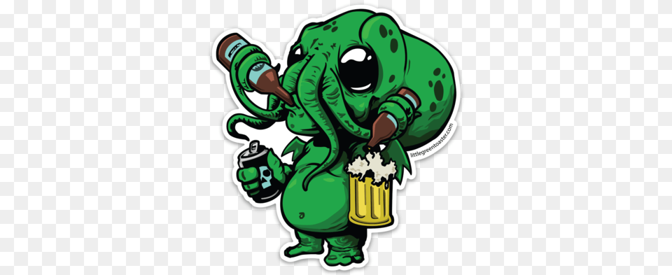 Cthulhu Beer Monster Sticker Little Green Toaster, Dynamite, Weapon Free Transparent Png