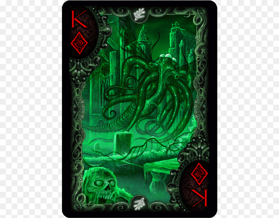 Cthulhu Bicycle Cards, Green, Accessories, Gemstone, Jewelry Free Png