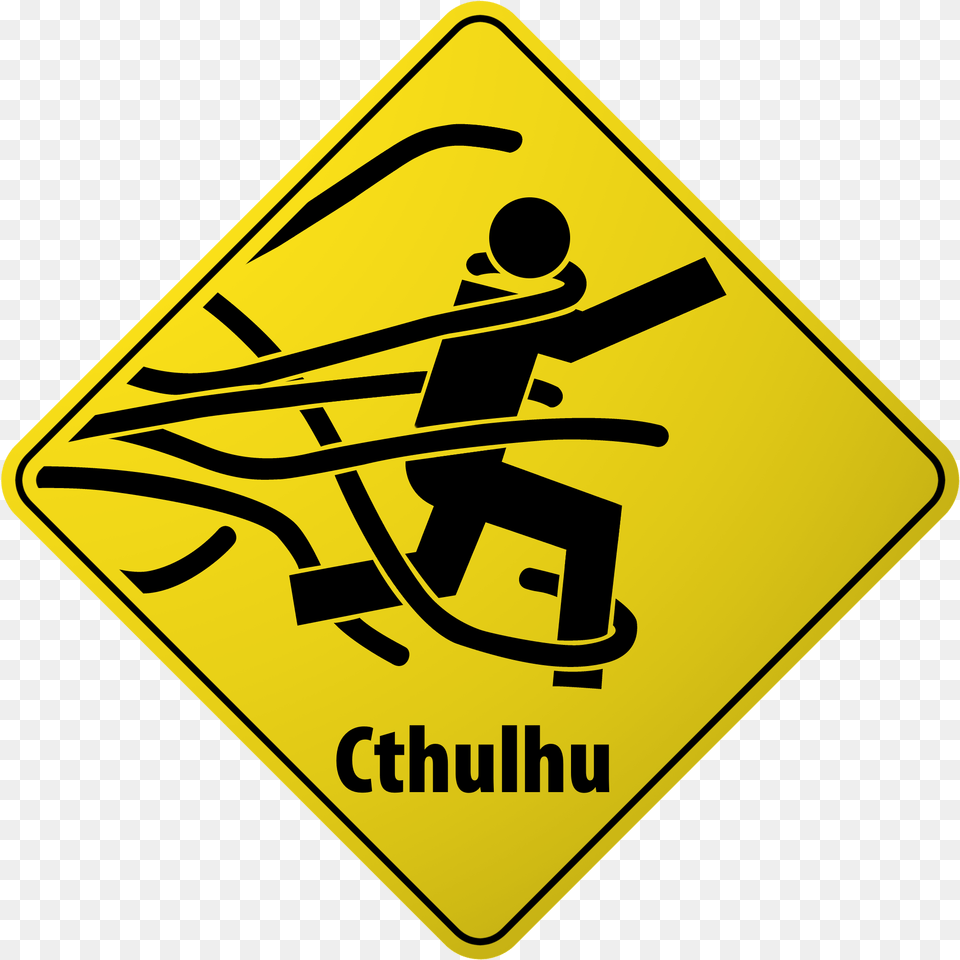 Cthulhu Road Hazard Sign Angry Flying Spaghetti Monster, Symbol, Road Sign Png Image