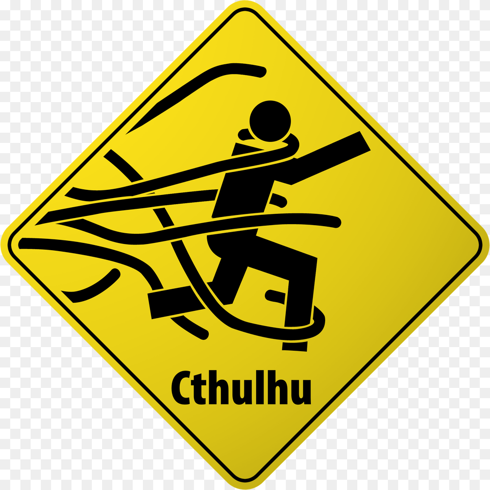 Cthulhu Warning Sign, Symbol, Road Sign Free Png