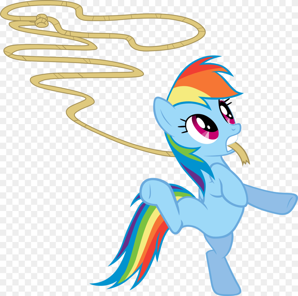 Cthulhuandyou Lasso Mouth Hold Rainbow Dash Rope Cartoon, Baby, Person, Book, Comics Free Png Download