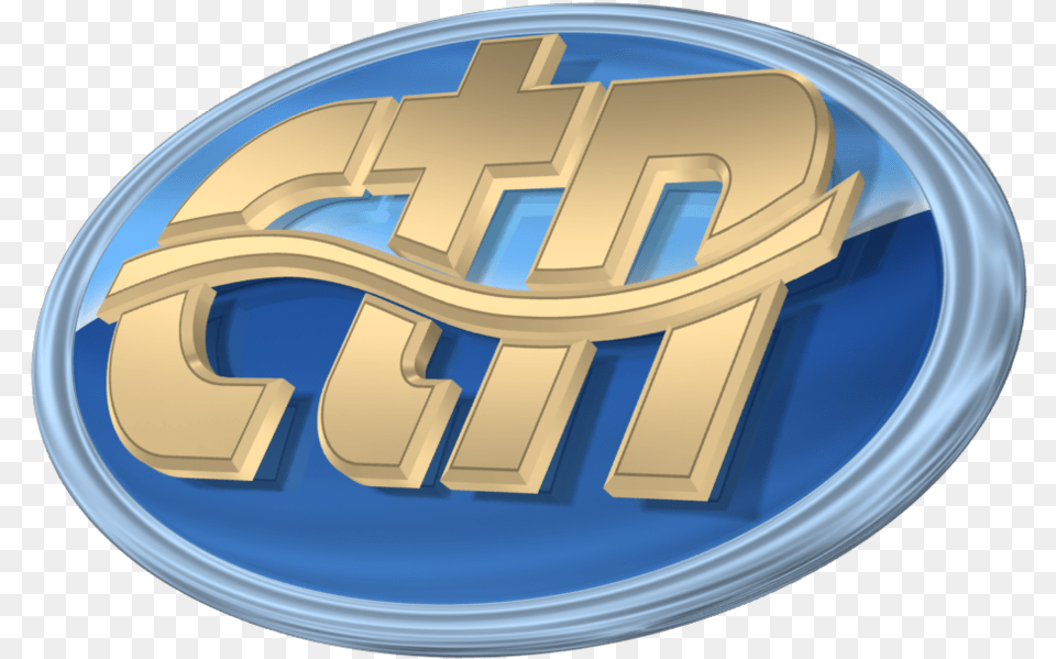 Ctn Logo Christian Television Network Logo, Badge, Symbol, Emblem, Gold Free Png
