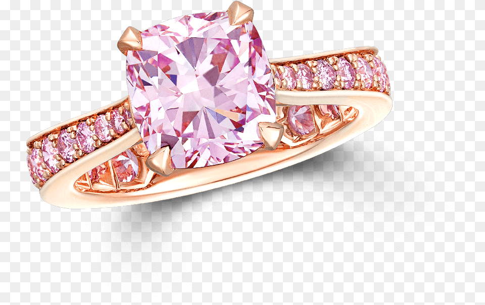 Cts Cushion Cut Pink Diamond Ring By Graff Engagement Ring, Accessories, Jewelry, Gemstone Free Transparent Png